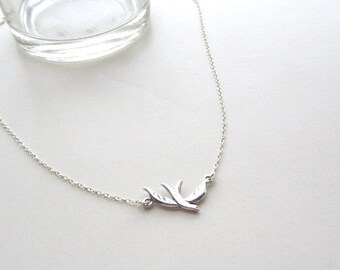 Dove Bird Necklace, sterling silver dove on dainty chain, simple everyday jewelry, dainty jewelry, minimalist jewelry