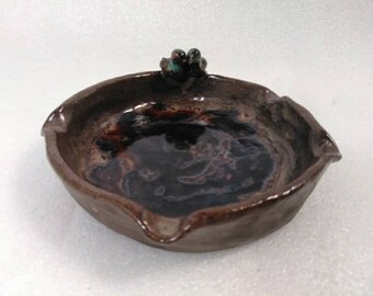 Vintage Love Birds Pottery Ashtray
