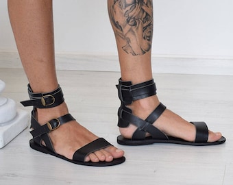 Gift For Men, Gladiator Men Sandals, Men, Black sandals, leather sandals, Handmade Sparta Sandals, Men Gift, High Quality, Genuine Leather