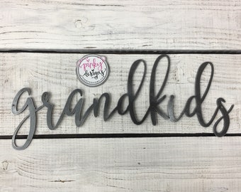 Grandkids Metal Sign | 3 FT | Grandkids Sign | Grandparent Gifts | Grandkids Metal Word | Grandkids