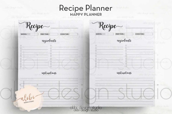 Rare image intended for happy planner recipe printable Accomplished image with happy planner recipe printable