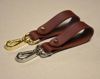 Leather keychain, Keychain, Dark red keychain