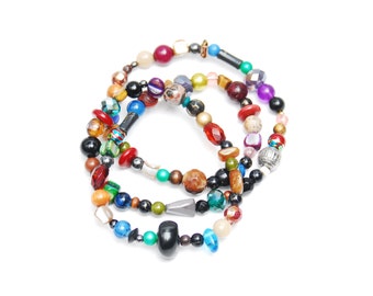 RandomJane necklace or bracelet colorful beaded hippie boho random style summer accessory made in Vienna