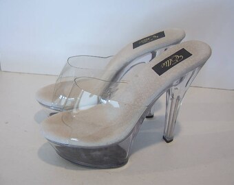 6" Clear platform heels - Ellie