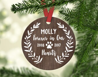Pet Memorial Ornament Pet Memorial Gifts Dog Memorial Gift Dog Memorial Ornament Dog Memory Christmas Ornament Pet Loss Gifts Custom Wood