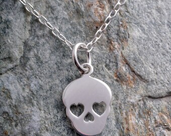 Sterling silver skull sugar skull necklace 925