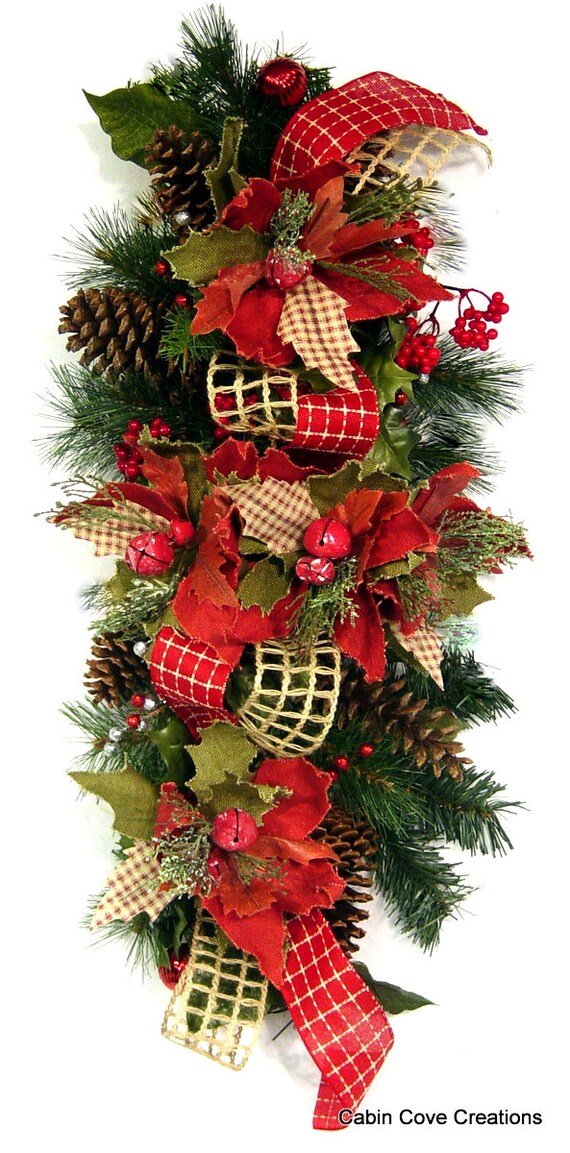 Christmas Country Swag Centerpiece CUSTOM MADE to ORDER Rustic