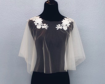 Custom Wedding Lace Bolero #17, Custom Wedding Lace Cape, Bridal Lace Cape, Bridal Lace Cover Up, Wedding lace bolero