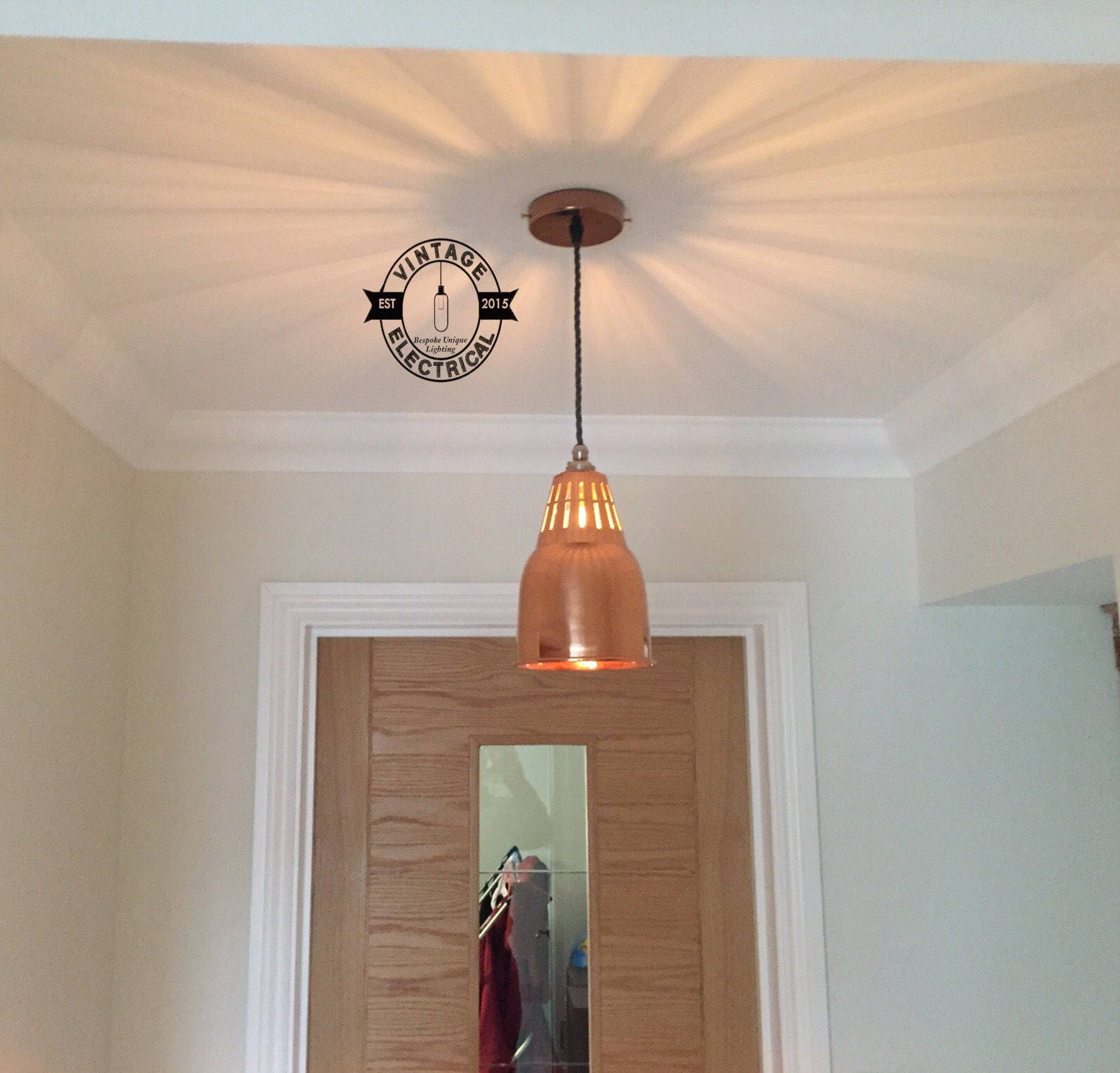 The Coltishall Solid Copper Pendant Drop Light Industrial factory