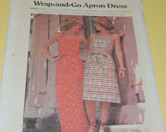 Uncut Sz S Wrap and Go Apron Dress Butterick 4231