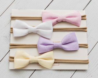 Baby headband SET, Baby Headbands, Baby girl headbands, Small Bows, Baby Bows, Newborn headbands, Nylon Headbands,Baby hair bows,