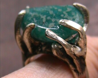 Annello di argento con Amazonite di Russia