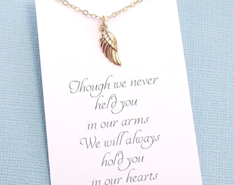 Bereavement Gift | Miscarriage Necklace, Angel Wing Necklace, Infant Loss, Miscarry Gift, Sympathy Gift, Condolences, In Loving Memory |R4