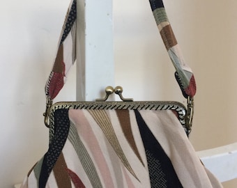 Handmade vintage kimono clasp bag