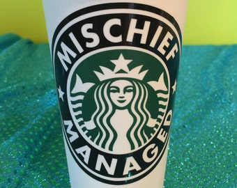 Mischief Managed Harry Potter Style Personalized Customized Starbucks Cup