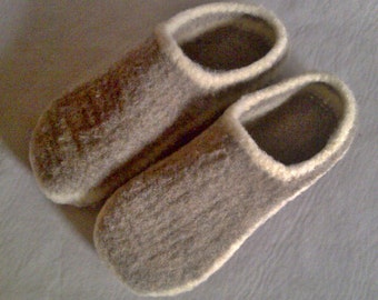 Wool Slippers Free Shipping wool shoes custom order oatmeal mens womens slippers felted wool shoes house shoes felted boiled wool slippers