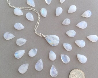 Rainbow Moonstone Necklace in Silver, Birthstone Necklace, June Birthstone - for Her, byJTSjewelry