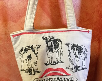 No. 136 Feed sack Cows Handbag