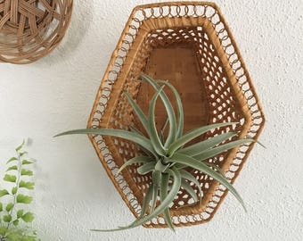 Unique woven wicker rattan basket boho home decor