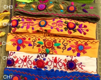 Headband from Guatemala /Flowers Headband/ Bandana Style/Cotton/Elasticated hairband/Multi-Colour hairbands/ Colourful hair accessories