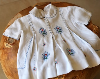 Vintage Cross Stitch Embroidered Folk Dress