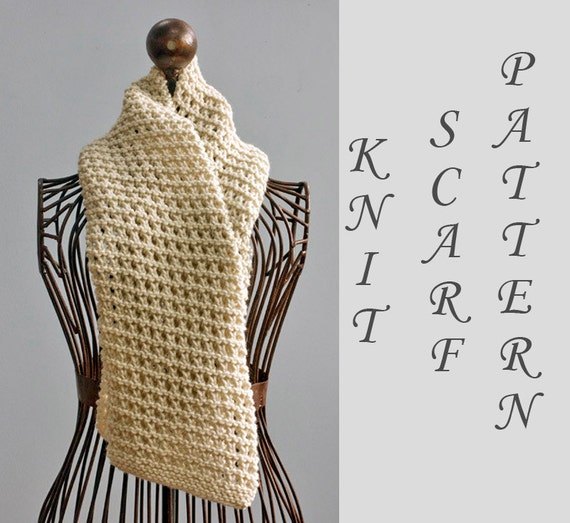 Download Easy Scarf Knitting Pattern Instant Download Open Work Scarf