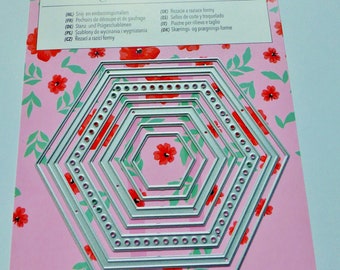 7 stencils die cutting embossing embossing and cutting and embossing dies Hexagon metal frame