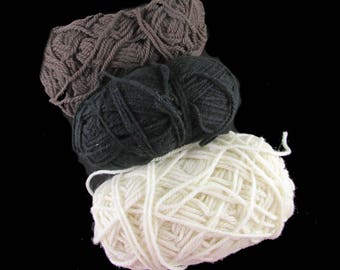 Lot of 3 partial skeins of yarn- as shown in photo
