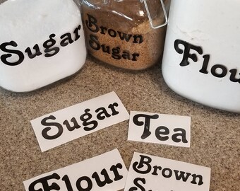 Flour Sugar Brown Sugar Tea Decals - Baking Staples