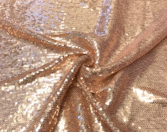 All-Over Micro Sequins Starlight Fabric on Stretch Mesh Fabric 54" wide sold BTY Nude