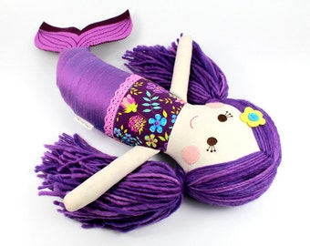 mermaid doll | mermaid cloth doll | plush toy | softie doll | little mermaid | serafina doll