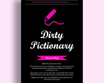 Dirty Pictionary Bachelorette Game Download Bridal Shower Games Bachelorette Party Games Hen Party Games Bachelorette Games