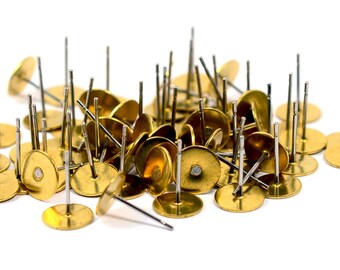 500 Pcs. Earring Lapel Findings 8 mm Glue Pad , Connectors