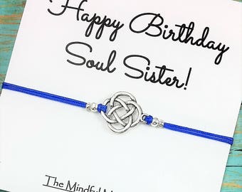 Soul Sister Bracelet | Friendship Bracelet | Soul Sister Birthday Card | Happy Birthday Soul Sister | Gift for Friend | Best Friend Bracelet