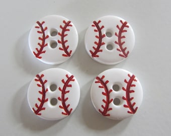 Baseball Buttons ~ Set of 4 or 6