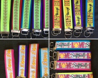 Softball Key Fob Wristlet **CUSTOMIZING FREE**