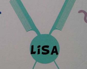 Vinyl decals, Haircutter or Barber decals... Advertise your name at your station-- permanent or temporary Decal for wall, car, glass