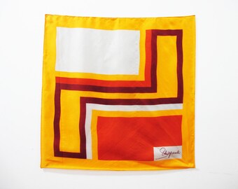 SALE - 1960s Schiaparelli Silk Geometric Large Scarf