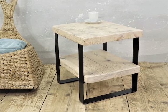 White Wood Side Table Reclaimed Wood Side Table Two Level White Wood Side Table Reclaimed Wood Side Table Two Level