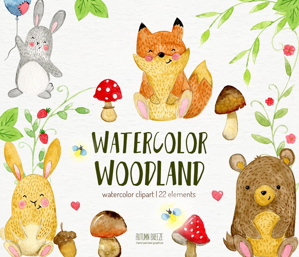 Download watercolor animals clipart forest animals woodland animals