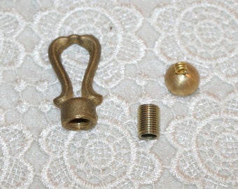 Raw Brass Loop Set for Hanging Fixtures, Wind Chimes and Sun Catchers Gancio Ottone Grezzo Liscio Per Lampadario