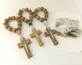 Personalized Baptism Favors. Christening Favors. First Communion/Confirmation Favors. Decade Rosary. Ring Rosary. Wood Baby Rosary. #F1