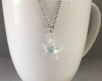 Swarovski crystal necklace, star necklace, swarovski crystal star, star swarovski crystal, star pendant,