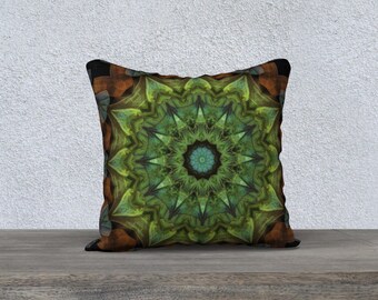 Green Orange Pillow Case 18 x 18