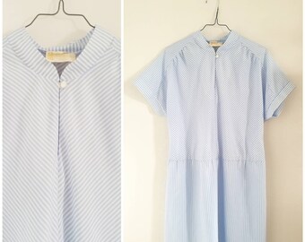 Blue striped nautical vintage dress