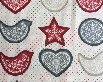 Makeower 1788 Scandi 4 Garland Panel 100% Cotton Fabric by the 60 cm panel