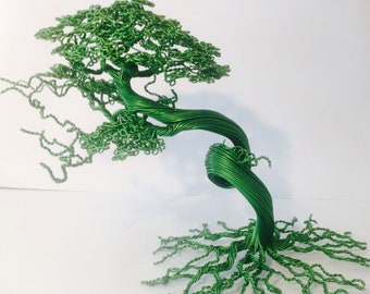 Wire bonsai tree sculpture