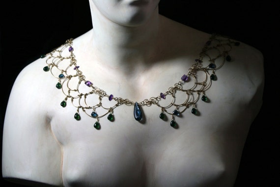 Gold, amethyst, kyanite