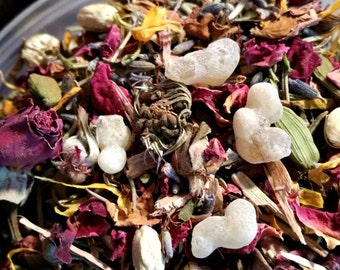 MOON CHARGED Eclectic Witch's Herbal Spell Blend ~ Botanical Herbs and Resins ~ Floor Sweep, Ritual Herbs