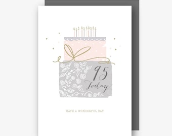 95th Birthday Card - 95 Today - Have a Wonderful Day - With Gold Foil Finishing